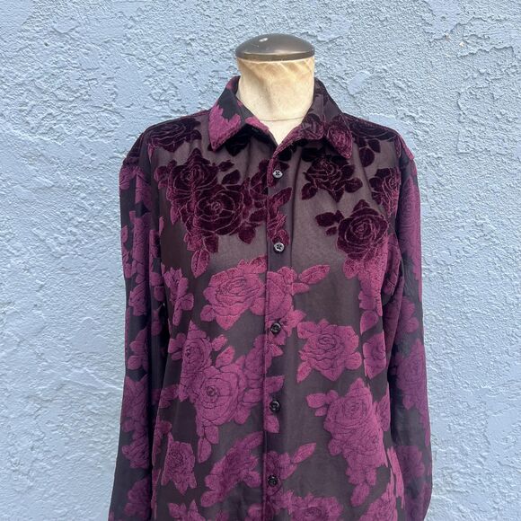 Vintage Velvet Burnout Top size Small whimsygoth - Picture 3 of 8